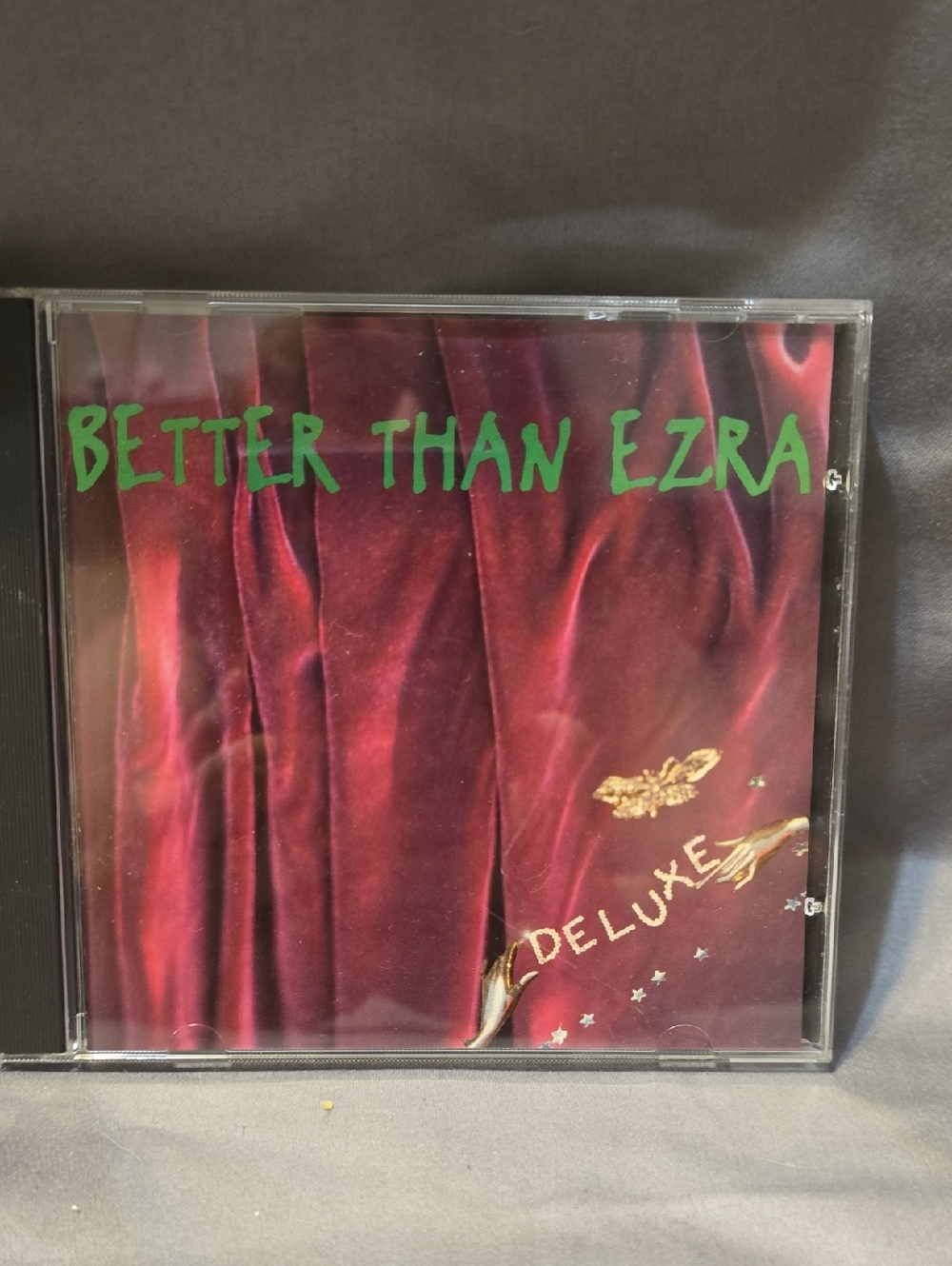 Luxe Red‎ Velvet-Style CD Back Insert with Green Accents
